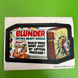 Topps chewing gum sticker wonder bread spoof BLUNDER advertising humor brand